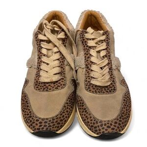 Society Tan and Brown Patterned Sneakers